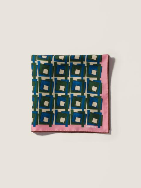 Miu Miu Printed silk scarf
