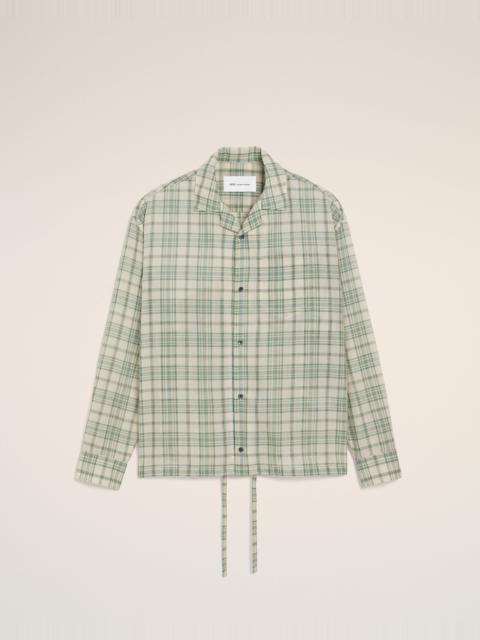 AMI Paris GREEN BOXY COTTON CHECKERED SHIRT