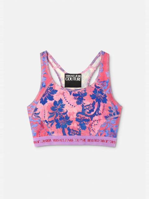 VERSACE JEANS COUTURE Tapestry Couture Logo Sports Bra