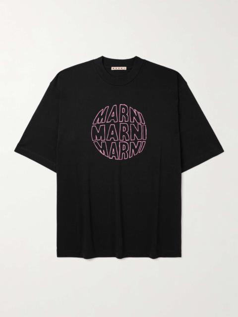 Marni Logo-Print Cotton-Jersey T-Shirt