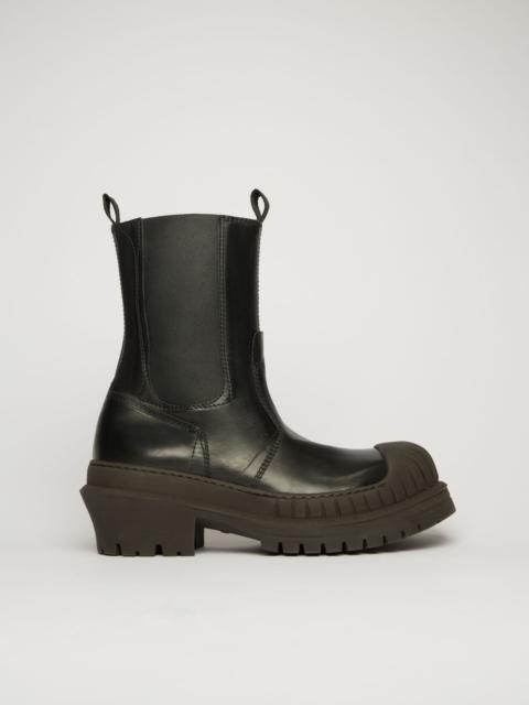 Acne Studios Chelsea leather boots black/dark brown