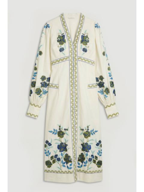 KAREN MILLEN Embroidered Cotton Twill Woven Maxi Dress