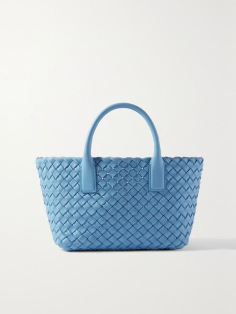 Bottega Veneta Cabat mini intrecciato leather tote Azure