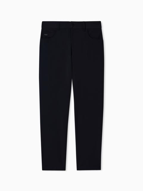 EMPORIO ARMANI J05 REGULAR-FIT, STRETCH-NYLON TWILL TROUSERS