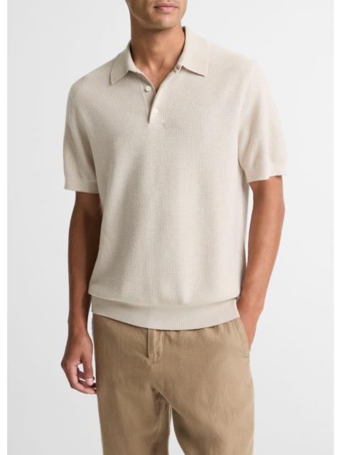 Vince Geo-Jacquard Wool-Blend Blend Polo Sweater