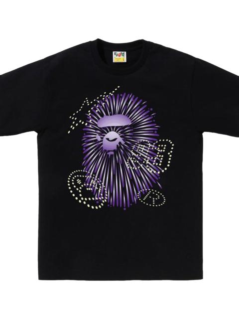 A BATHING APE® Firework Ape Head Tee #1 "Black Purple" BAPE098