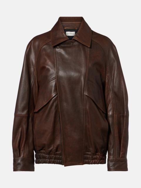 NOUR HAMMOUR Rafe leather bomber jacket