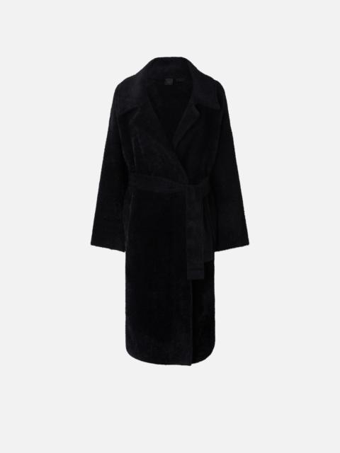 PINKO FAUX FUR WRAPAROUND COAT WITH BELT
