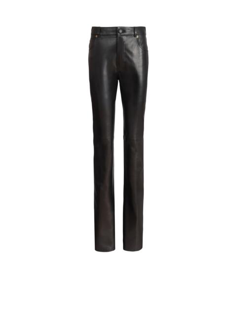 Balmain Leather high-waisted trousers