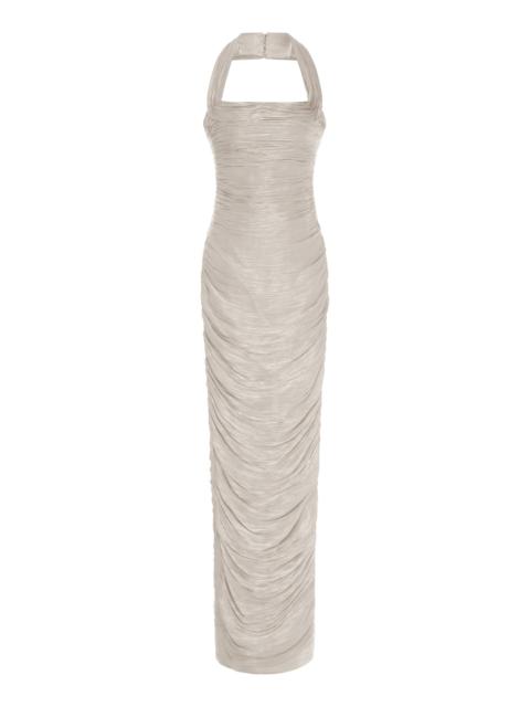 MARMAR HALIM Halter Draped Gown ivory