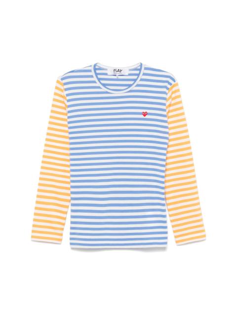 Comme des Garçons PLAY UNISEX LONG SLEEVES TEE BI-COLOUR STRIPED - BLUE/YELLOW