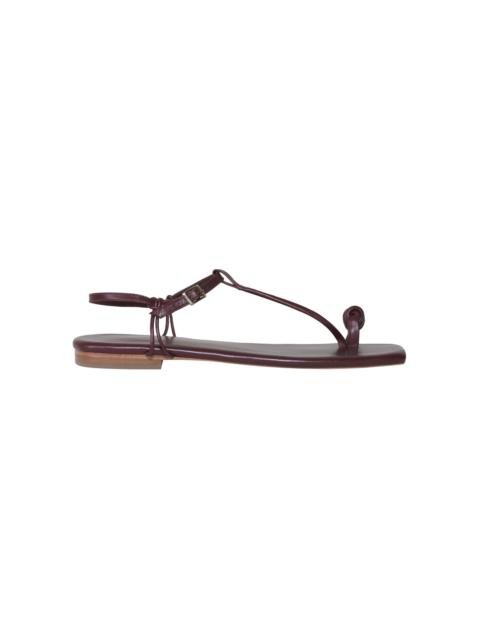 Johanna Ortiz Charted Dream Leather Sandals burgundy