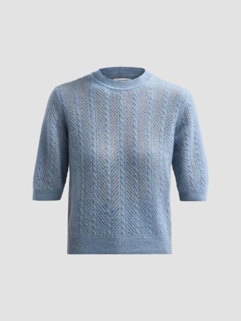 VERONICA BEARD Women's Shana Cable-Knit Crewneck Sweater - Blue River