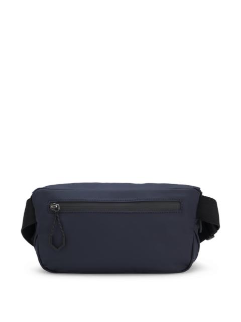 BOSS FAUX-LEATHER BELT BAG WITH REFLECTIVE ZIPS