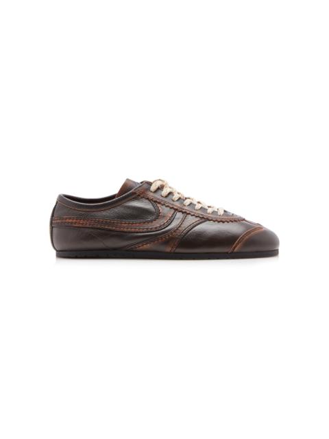 Dries Van Noten Panelled Leather Sneakers brown