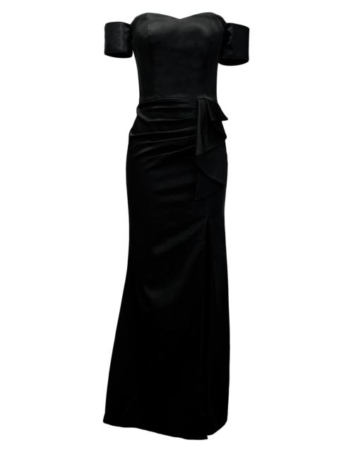 Dress The Population Women's Gabrielle Stretch Satin Gown - Black