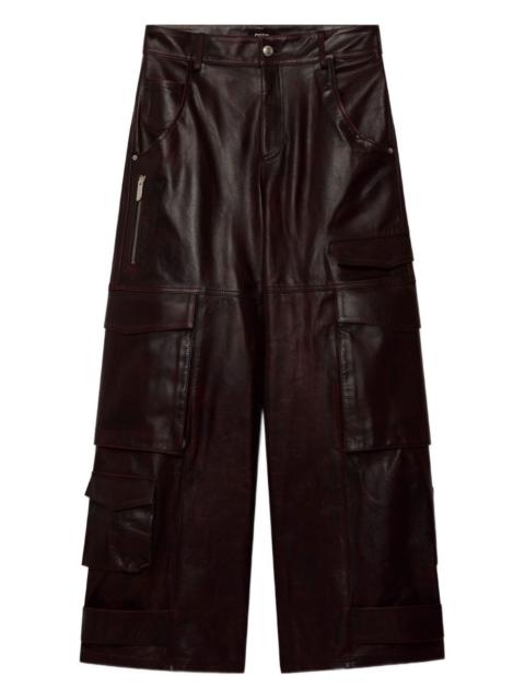 GCDS cargo leather trousers