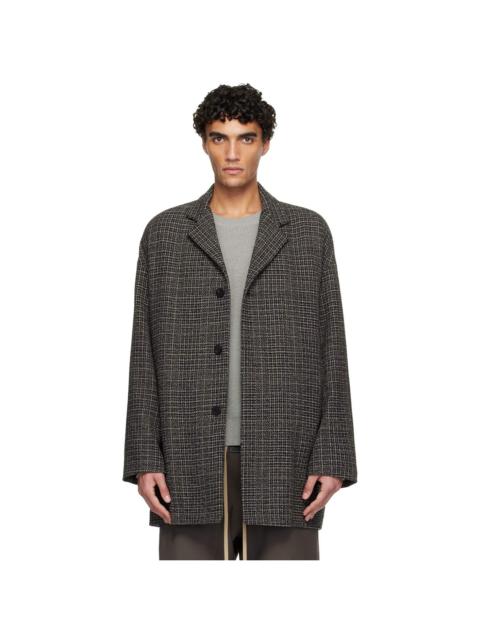 Fear of God Black Wool Plaid Relaxed Blazer