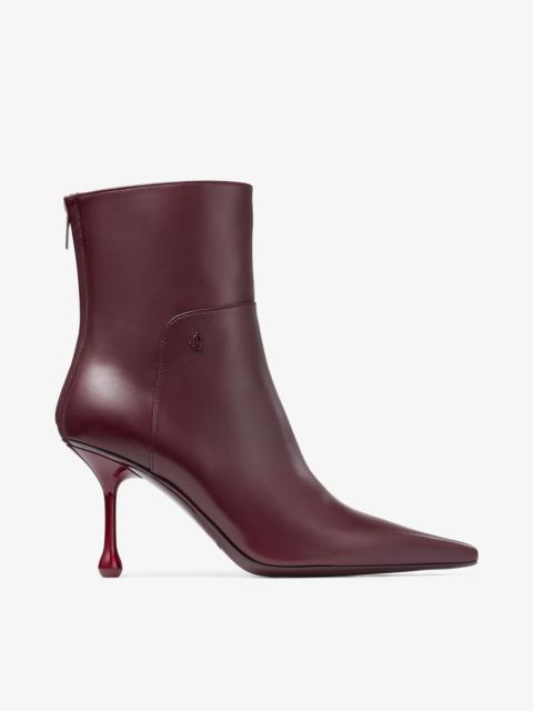 JIMMY CHOO Cycas Ankle Boot 80
Garnet Black Nappa Leather Ankle Boots