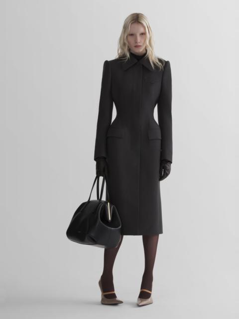 MUGLER anthracite hourglass coat