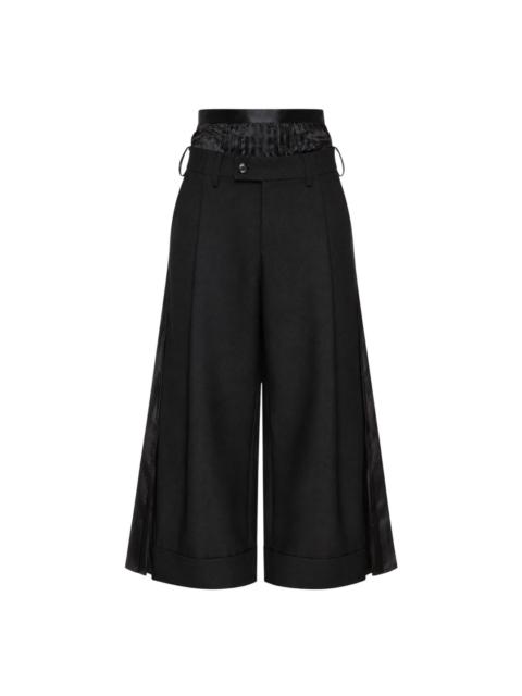 Junya Watanabe Pleated Wide-Leg Cropped Trousers
