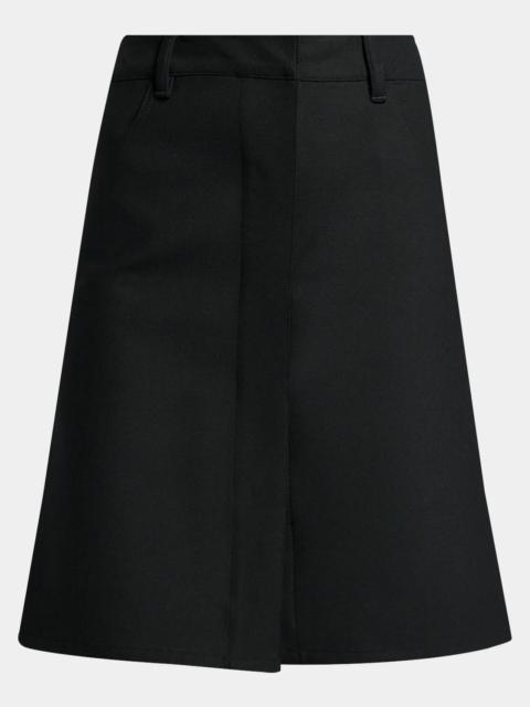 courrèges Stretch-Wool Knee-Length Skirt