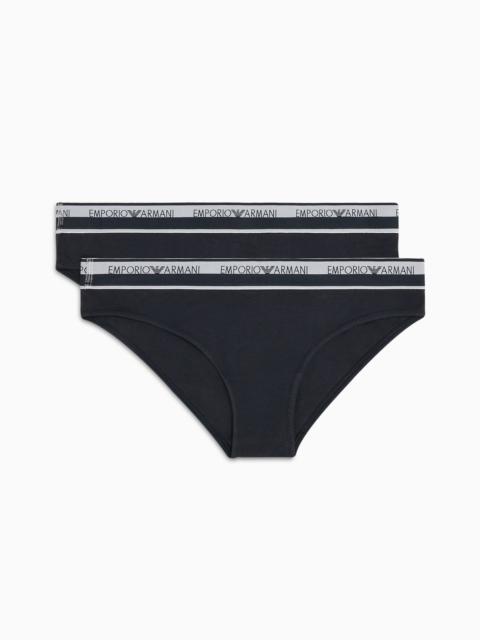 EMPORIO ARMANI ASV two-pack of iconic organic-cotton briefs with logo waistband