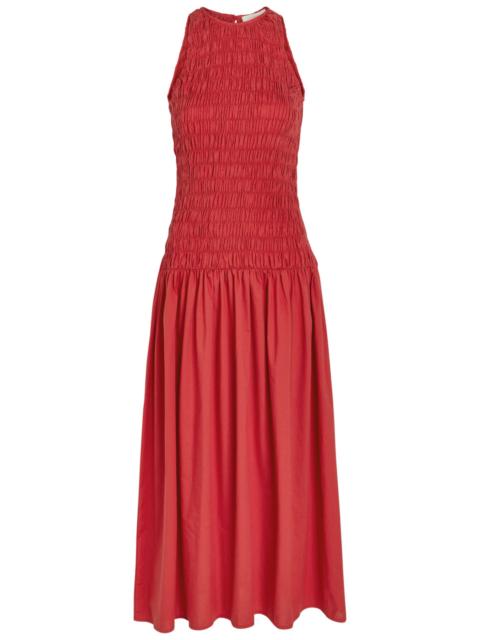 FAITHFULL Faithfull The Brand Sanchia Shirred Cotton Midi Dress