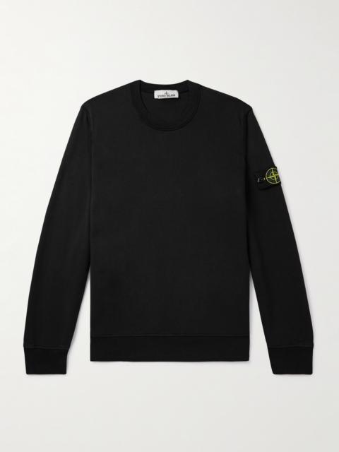 Stone Island Logo-Appliquèd Garment-Dyed Organic Cotton-Jersey Sweatshirt