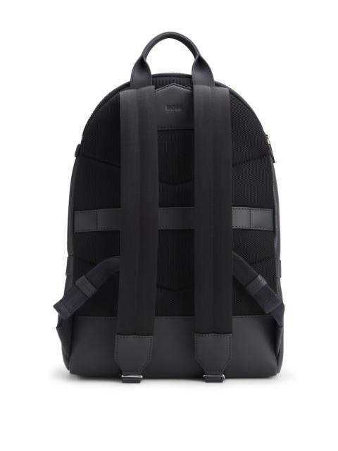 BOSS EMBOSSED-LOGO BACKPACK IN ITALIAN LEATHER