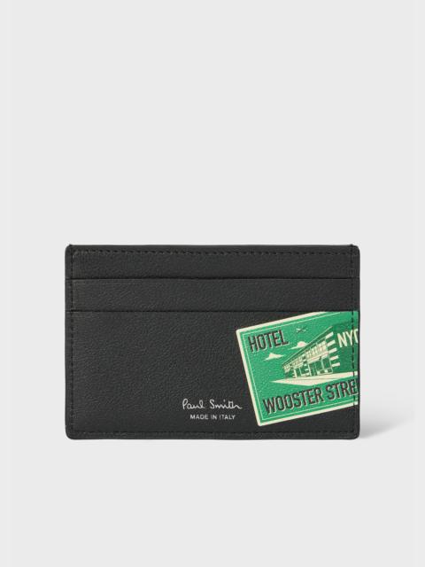 Paul Smith Black 'Hotel Stickers' Credit Card Holder