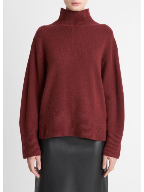Vince Wool-Cashmere Side-Slit Turtleneck Sweater