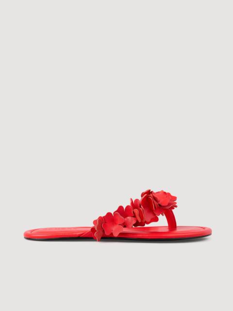 Sandro FLORAL LEATHER SANDALS