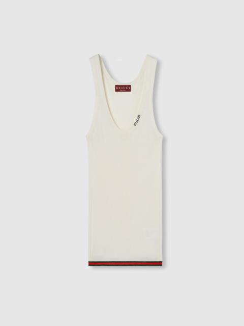 GUCCI Rib silk tank top