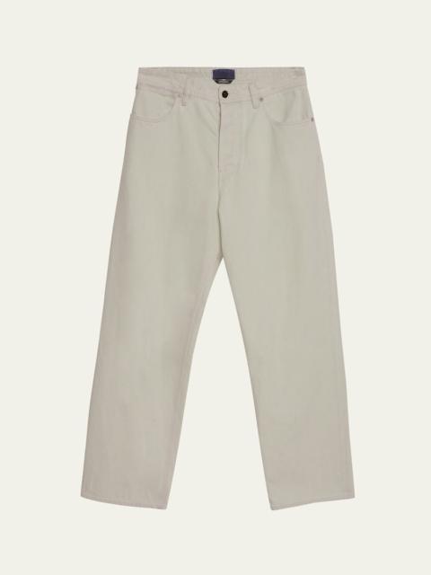 Stone Island Men's Ivory Denim Straight-Leg Jeans