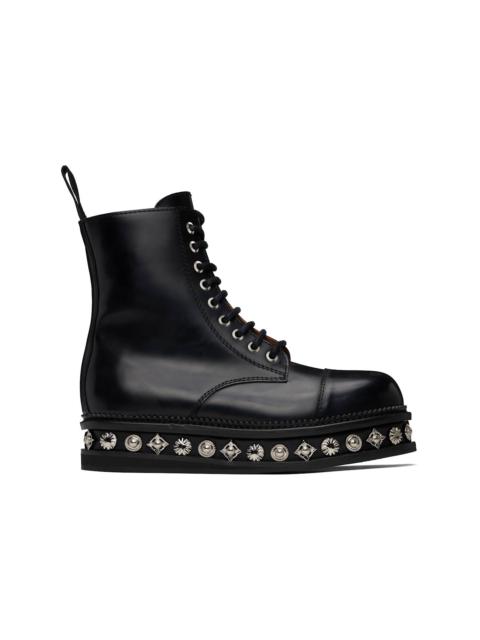 TOGA VIRILIS Black Leather Platform Boots