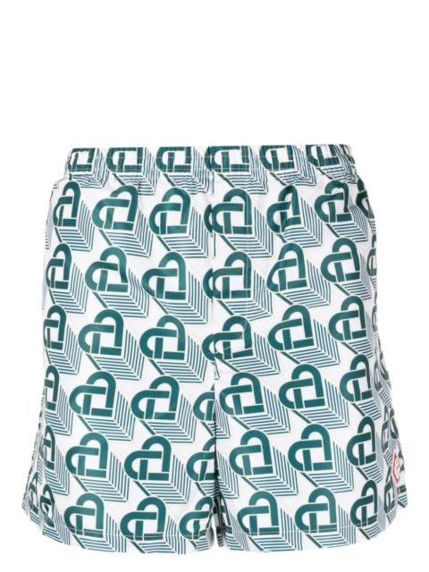 CASABLANCA Heart Monogram-print swim shorts