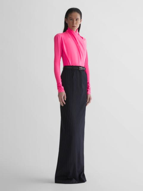 MUGLER pinstripe tailored long skirt