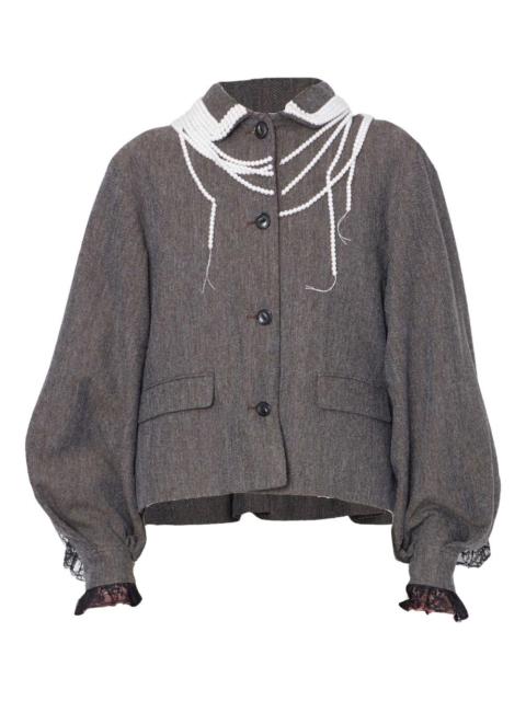 Kolor herringbone pearl embellished jacket