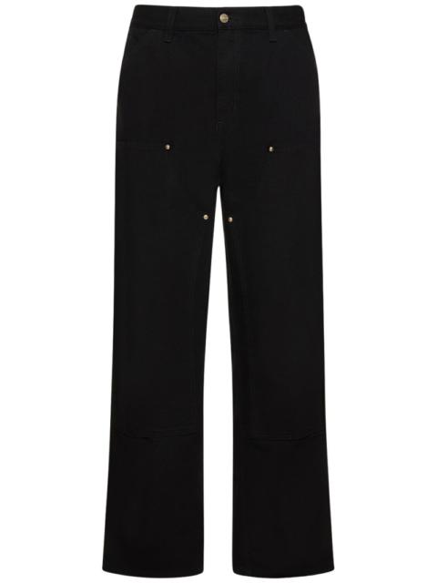 Double-knee relaxed straight fit pants