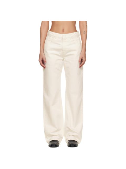 AMI Paris Off-White Cotton Large Fit Jeans