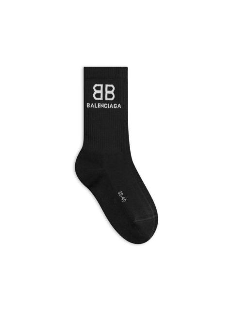 BALENCIAGA Women's Bb Tennis Socks in Black