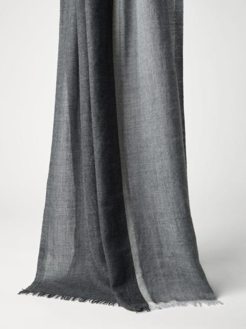 Brunello Cucinelli Cashmere and silk color block scarf