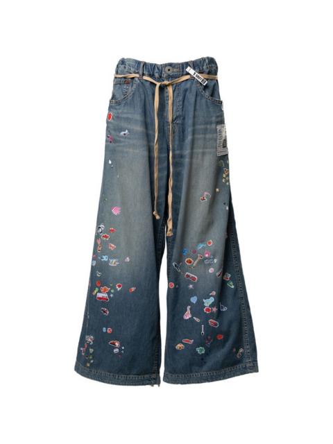 Maison MIHARAYASUHIRO sticker wide-leg jeans