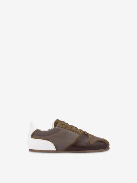 Moschino NYLON AND CALFSKIN TRAINERS