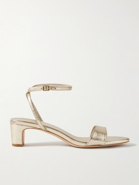 LOEFFLER RANDALL Alice Metallic Cracked-leather Sandals
