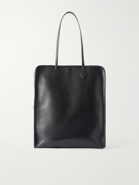 CELINE Cabas Logo-Embossed Leather Tote Bag Black