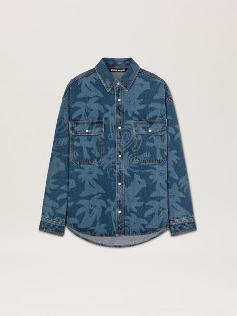 Palm Angels Palmity Allover Laser Denim Shirt