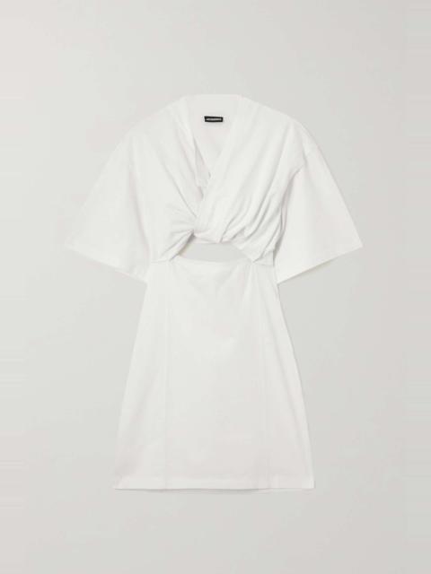 JACQUEMUS Bahia twist-front cutout cotton mini dress