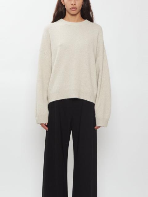 Loulou de Saison Tristan Crewneck Wool Yak Sweater — Stone